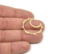 Brass Moon Charm, Raw Brass Crescent Moon Charms, Blanks, Connectors (30x27x0.60mm) SMP2314
