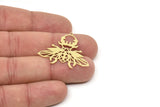 Brass Bug Charm, Raw Brass Insect Charms With 1 Loop (28x35x0.60mm) SMP2318
