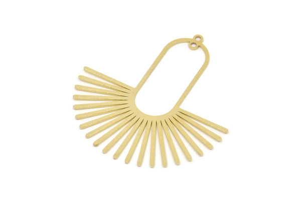 Brass Sun Charm, Raw Brass Sun Charms With 2 Loops, Findings (43x40x0.60mm) SMP2325