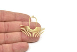 Brass Sun Charm, Raw Brass Sun Charms With 2 Loops, Findings (43x40x0.60mm) SMP2325