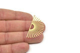 Brass Sun Charm, Raw Brass Sun Charms With 1 Loop, Findings (42x20x0.60mm) SMP2326