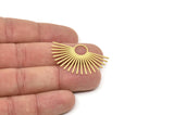 Brass Sun Charm, Raw Brass Sun Charms, Findings (25x40x0.60mm) SMP2328