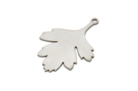 Steel Leaf Charm, Stainless Steel Leaf Charms With 1 Loop, Charm Pendants (30x21x0.80mm) SMP2333