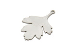 Steel Leaf Charm, Stainless Steel Leaf Charms With 1 Loop, Charm Pendants (30x21x0.80mm) SMP2333