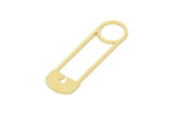 Brass Pin Charm, Raw Brass Brooch Pin Shaped Charms, Earrings Findings (32x10x0.60mm) SMP2335