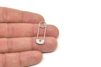 Steel Pin Charm, Stainless Steel Brooch Pin Shaped Charms, Charm Pendants (32x10x0.80mm) SMP2335