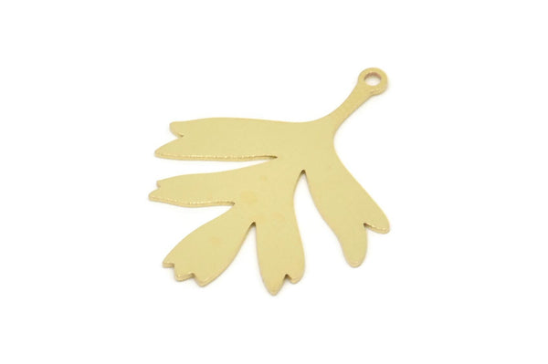 Brass Leaf Charm, Raw Brass Leaf Charms With 1 Loop, Leaf Earrings (30x23x0.60mm) SMP2336