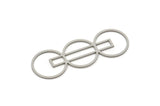 Steel Geometric Charm, Stainless Steel Round Charms (44x15x0.80mm) SMP2343