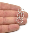 Steel Geometric Charm, Stainless Steel Round Charms (44x15x0.80mm) SMP2343