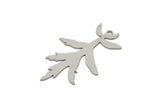 Steel Branch Charm, Stainless Steel Leaf Charms With 1 Loop, Charm Pendants (40x24x0.80mm) SMP2344