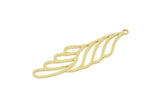Brass Wing Charm, Raw Brass Wing Charms With 1 Loop, Findings (40x11x0.60mm) SMP2347
