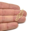 Brass Wing Charm, Raw Brass Wing Charms With 1 Loop, Findings (40x11x0.60mm) SMP2347