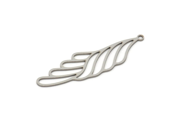 Steel Wing Charm, Stainless Steel Wing Charms With 1 Loop, Findings (40x11x0.80mm) SMP2347