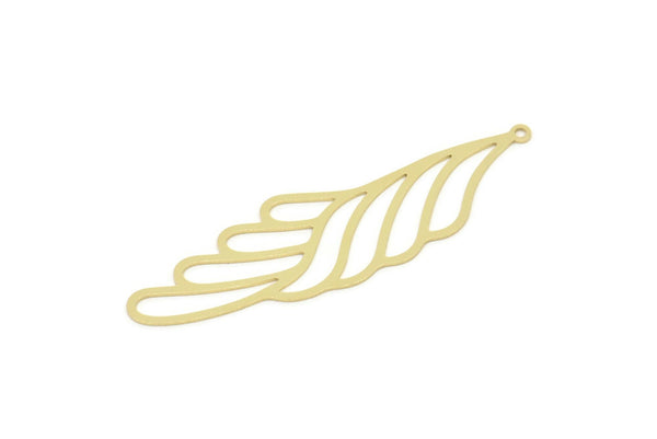 Brass Wing Charm, Raw Brass Wing Charms With 1 Loop, Findings (60x17x0.60mm) SMP2348