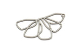 Steel Charm, Stainless Steel Flower Charms With 1 Hole, Findings (30/40/53x0.80mm) SMP2349