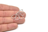 Steel Charm, Stainless Steel Flower Charms With 1 Hole, Findings (30/40/53x0.80mm) SMP2349