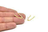 Earring Studs, 8 Raw Brass - U Shape Earrings - Brass Earrings - Earrings (22.5x2x0.60mm) A4866 A3366