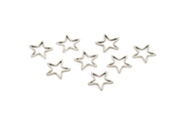 Boş Yıldız Tılsımı, 24 Antik Gümüş Kaplama Pirinç Yıldız Bağlantı Parçası, Bulgular (10 mm) BS 1169