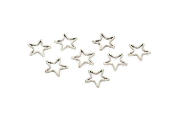 Boş Yıldız Tılsımı, 24 Antik Gümüş Kaplama Pirinç Yıldız Bağlantı Parçası, Bulgular (10 mm) BS 1169
