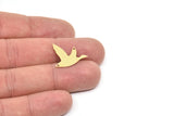 Brass Charm, Raw Brass Bird Charms With 1 Hole, Findings (12/18/16x0.60mm) SMP2350
