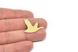 Brass Charm, Raw Brass Bird Charms With 1 Hole, Findings (12/18/16x0.60mm) SMP2350