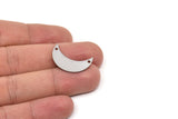 Moon Crescent Charm, Stainless Steel Moon Charms With 2 Holes (25x9x0.80mm) Moon1