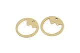 Brass Round Charm, Raw Brass Round Shaped Charms With 1 Hole, Findings (15x1.20mm) A5921