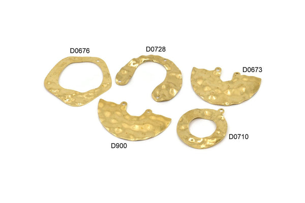 Brass Charm, Raw Brass Mixed Charms, Brass Wavy Charms, Irregular Charms, Findings D0710-D0673-D0676-D0728-D900