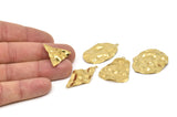 Brass Charm, Raw Brass Mixed Charms, Brass Wavy Charms, Irregular Charms, Findings D0791-D0726-D0807-D0748-D0757