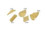 Brass Charm, Raw Brass Mixed Charms, Brass Wavy Charms, Irregular Charms, Findings D0686-D1068-D1034-D1001-D1066