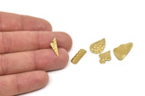 Brass Charm, Raw Brass Mixed Charms, Brass Wavy Charms, Irregular Charms, Findings D0686-D1068-D1034-D1001-D1066