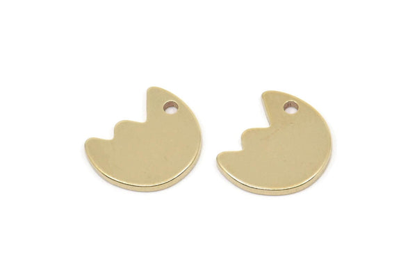 Brass Irregular Charm, Raw Brass Irregular Shaped Charms With 1 Hole (10x12x1.2mm) A5887