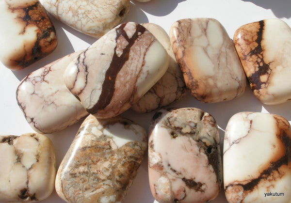 Brown Turquoise 35 mm Gemstone Rectangle Beads 1 pc. T003