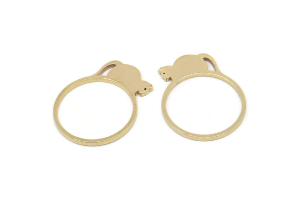 Brass Ring, Raw Brass Cat Rings, Cat Jewelry, Ring Findings SMP2364