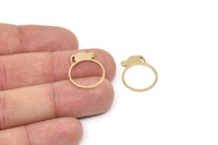 Brass Ring, Raw Brass Cat Rings, Cat Jewelry, Ring Findings SMP2364