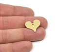 Brass Heart Charm, Raw Brass Heart Charms With 1 Hole, Findings (18x20x0.60mm) SMP2367