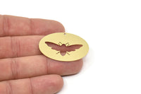Brass Oval Charm, Raw Brass Bee Charms With 1 Hole, Findings (28x40x0.60mm) SMP2372