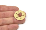 Brass Oval Charm, Raw Brass Insect Charms With 1 Hole (30x27x0.60mm) SMP2375