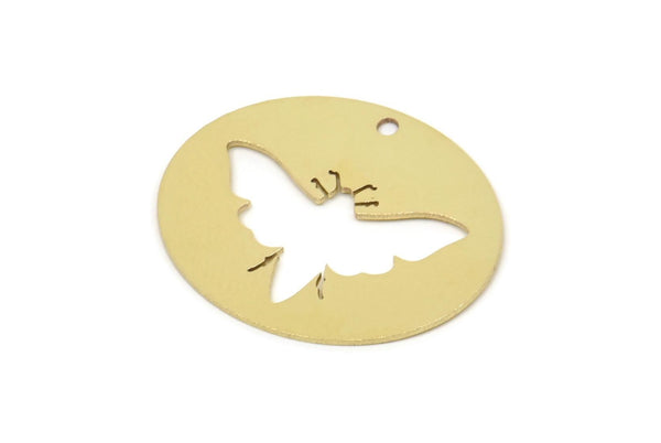 Pirinç Oval Charm, 1 Delikli Ham Pirinç Böcek Charmları (21x25x0,60 mm) SMP2376