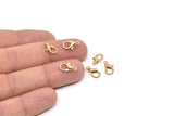 Gold Parrot Clasp, 24 Gold Tone Brass Lobster Claw Clasps (12x7mm) L007