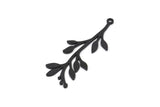 Siyah Yaprak Charm, 1 Döngülü 10 Oksitlenmiş Siyah Pirinç Yaprak Charm, Charm Küpeler (36x13x0,80 mm) SMP1234 A2971