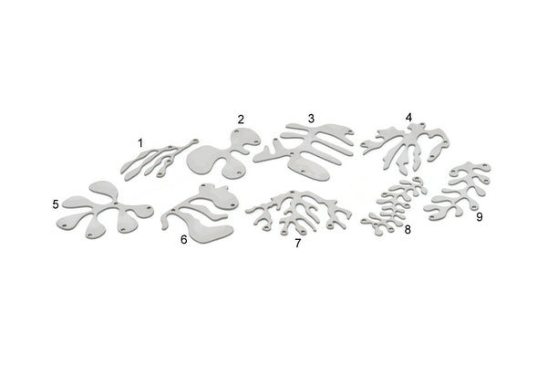 Steel Charm, Stainless Steel, Steel Pendants, Charm Pendants, Stainless Steel Irregular Shaped Charms With Holes SMP2381
