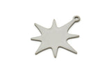 Steel Pole Star Charm, Stainless Steel, Steel Charms, Stainless Steel Pole Star Charms With 1 Loop (26x24x0.80mm) SMP2356