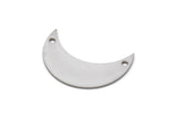Moon Crescent Charm, Stainless Steel Moon Charms With 2 Holes (25x9x0.80mm) Moon1