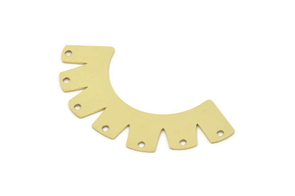 Brass Charm, Raw Brass Ethnic Motif Charms With 7 Holes, Charm Pendants, Connectors, Findings (20x45x0.60mm) SMP2391