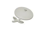 Steel Flower Blank, Stainless Steel Flower Blanks, Pendants, Findings (31x27x0.80mm) SMP2395