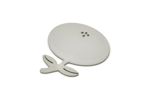 Steel Flower Blank, Stainless Steel Flower Blanks, Pendants, Findings (31x27x0.80mm) SMP2395