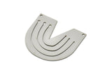 Steel Charm, Stainless Steel U Shaped Charms With 2 Holes, Necklace Findings, Connectors (30x35x0.80mm) SMP2397