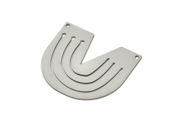 Steel Charm, Stainless Steel U Shaped Charms With 2 Holes, Necklace Findings, Connectors (30x35x0.80mm) SMP2397
