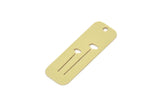 Brass Rectangle Charm, Raw Brass Branch Patterned Rectangle Shaped Charms With 1 Hole, Findings (25x8.5x0.60mm) SMP2400